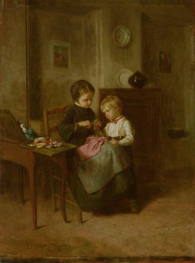 Die Nähstunde von Theophile Emmanuel Duverger